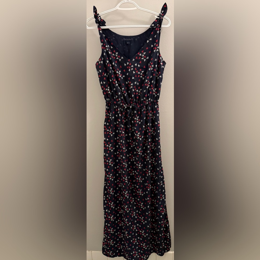 Tommy Hilfiger | Navy Maxi Dress With Colourful Pink and White Sailboat Print - Picture 3 of 16